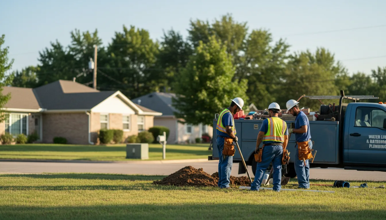 Residential water line and bathroom plumbing service in Ute, IA